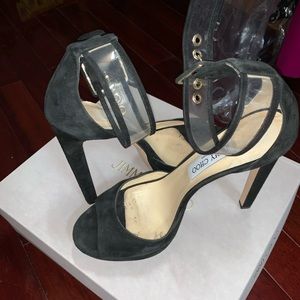 Jimmy Choo Mayner 130 Black Suede Sandal Us